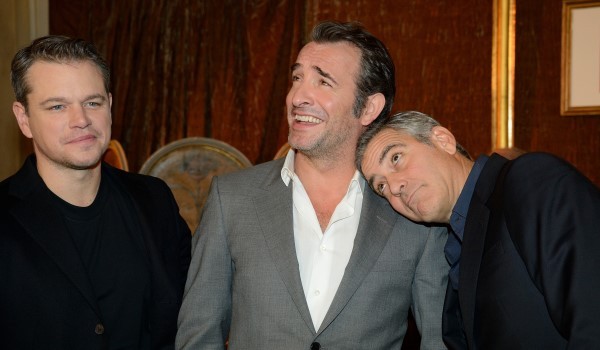 Matt Damon, Jean Dujardin, George Clooney attending the 'The Monuments Men' photocall held at the Bristol Hotel in Paris, France on February 12, 2014. Photo by Nicolas Briquet/ABACAPRESS.COM