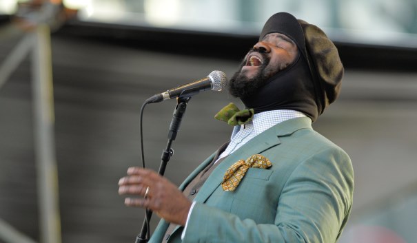 American singer Gregory Porter performs on stage at the 35th edition of La Defense Jazz Festival, held on square of La Defense in Courbevoie, France, on June 30th, 2012. Photo by Stephane Allaman/ABACAPRESS.COM