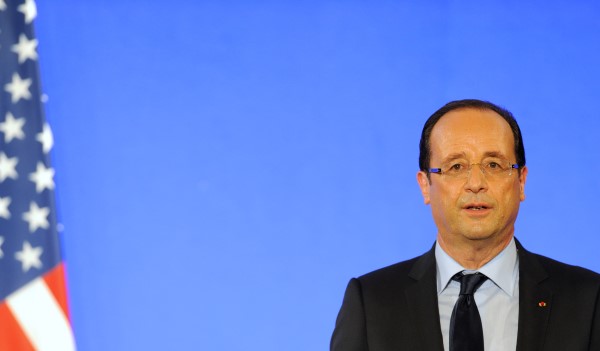 French President Francois Hollande speaks to french community at the French Embassy in Washington, DC, USA on May 18, 2012. Photo by Jacques Witt/Pool/ABACAPRESS.COM # 320730_039