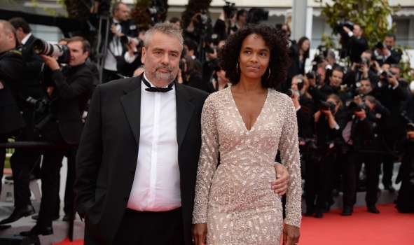 Luc Besson and Virginie Silla arriving at Saint-Laurent screening held at the Palais Des Festivals in Cannes, France on May 17, 2014, as part of the 67th Cannes Film Festival. Photo by Nicolas Briquet/ABACAPRESS.COM
