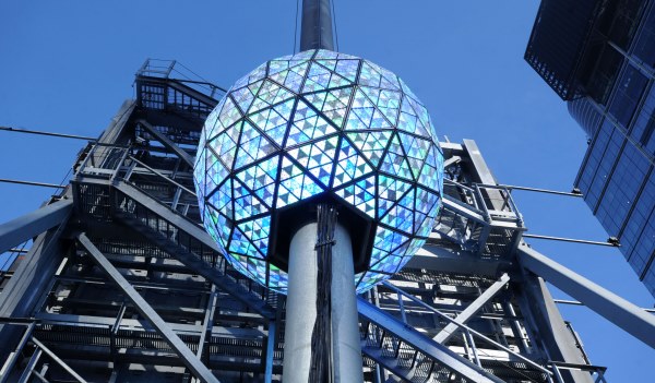 Times Square New Year's Eve Ball holds dress rehearsal in One Times Square, New York on December 30, 2010. Photo by Dennis Van Tine/ABACAUSA.COM