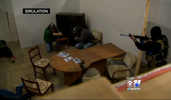 Charlie Hebdo reenactment CBS DFW screenshot