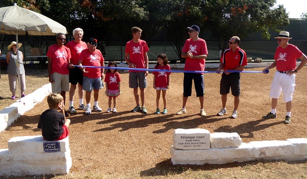inauguration place de la pétanque de Cedar Park en 350 par 600