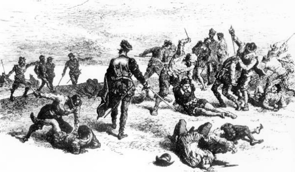 Le massacre des Français par les Espagnols. © Wikimedia Commons