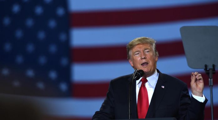 President Trump speaks in front of crowd