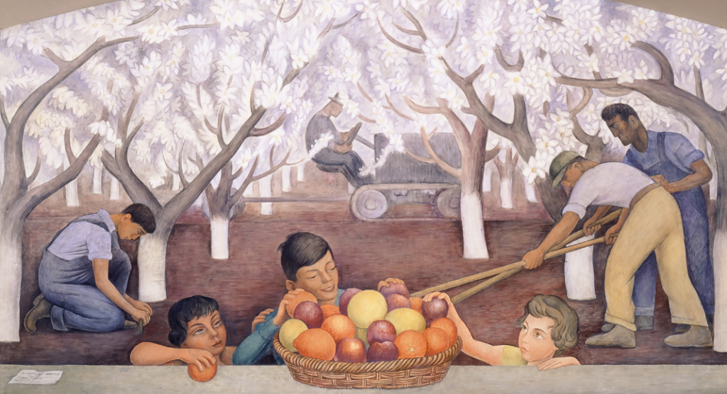  Diego Rivera, Still Life and Blossoming Almond Trees, 1931; Stern Hall, University of California, Berkeley, gift of Rosalie M. Stern; © 2022 Banco de Mexico Diego Rivera & Frida Kahlo Museums Trust, Mexico, D.F. / Artists Rights Society (ARS), New York; photo: © The Regents of the University of California