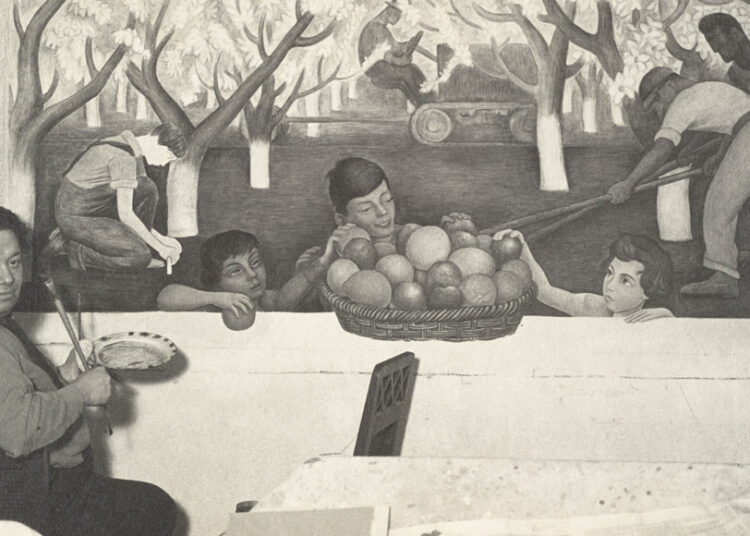Ansel Adams_Diego Rivera painting the Fresco_1931