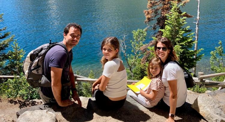 Virginie Bossu et sa famille dans le Parc National de Grand Teton