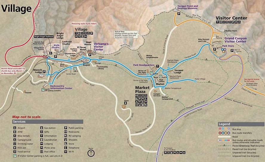 Carte South Rim Grand Canyon