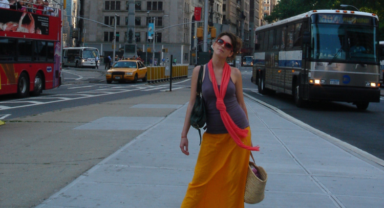 Clémentine Galey dans les rues de New York (archives personnelles)