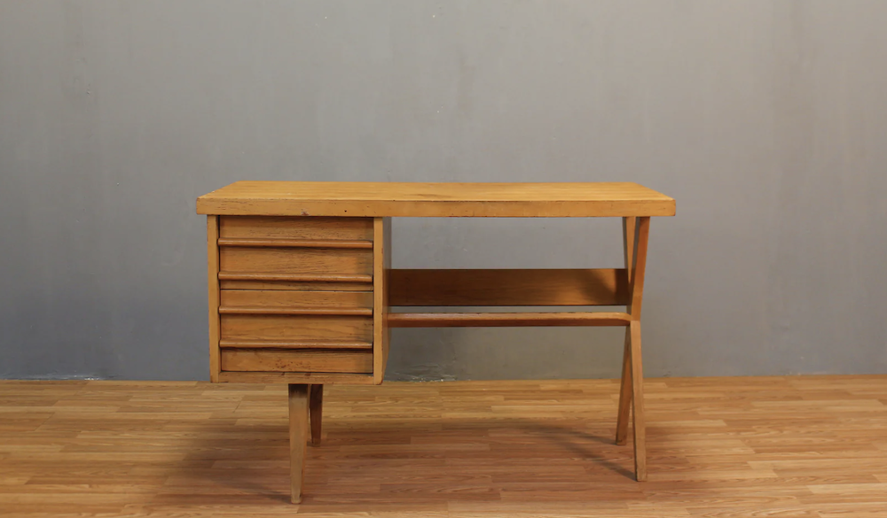 Mid Century Blonde 2-Drawer Desk ©Furnish Green